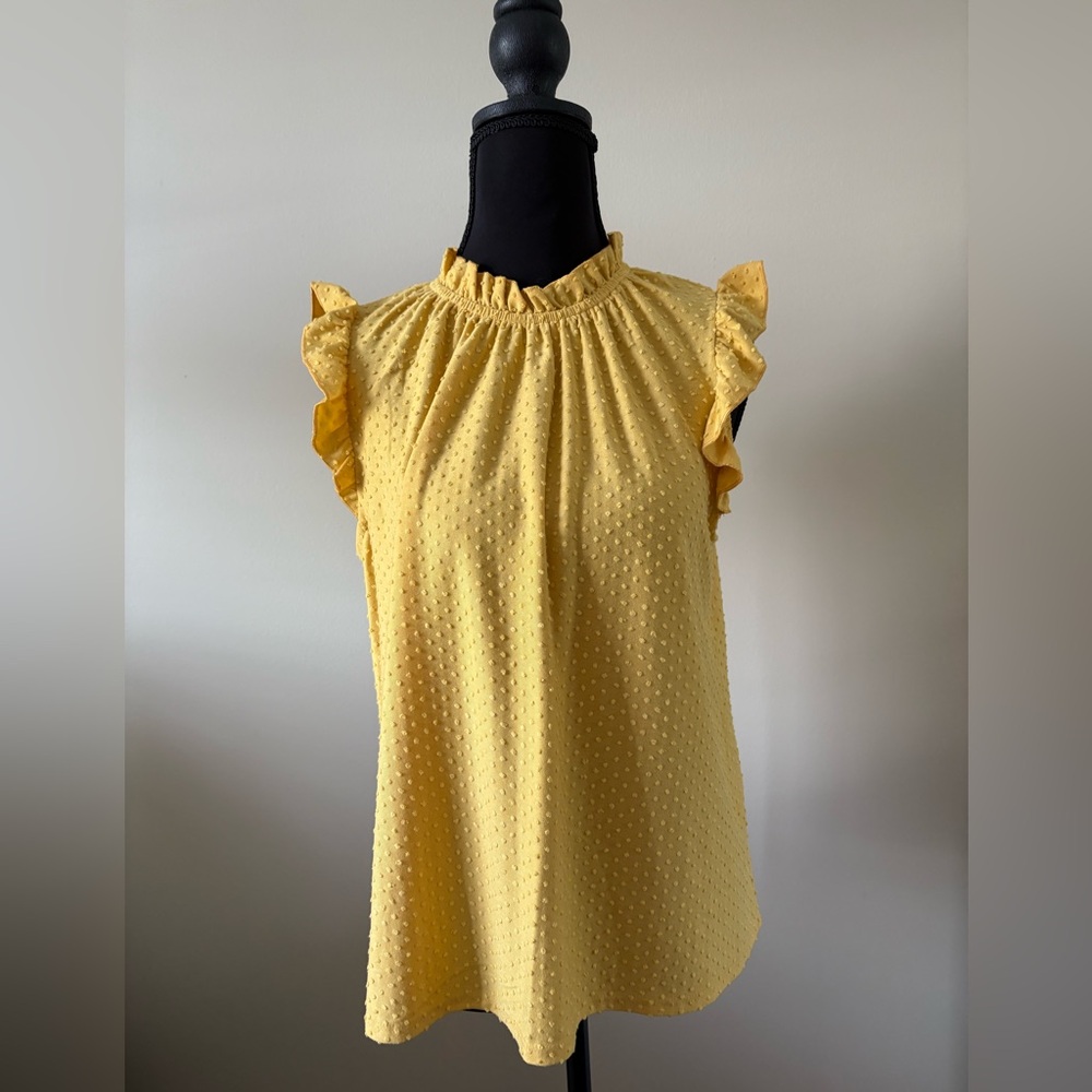 W5 Brand Yellow Sleeveless Ruffled Top